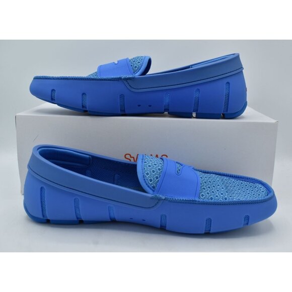SWIMS Mens Size 12 Sail Blue Printed Penny‎ Loafers Slip On Shoes